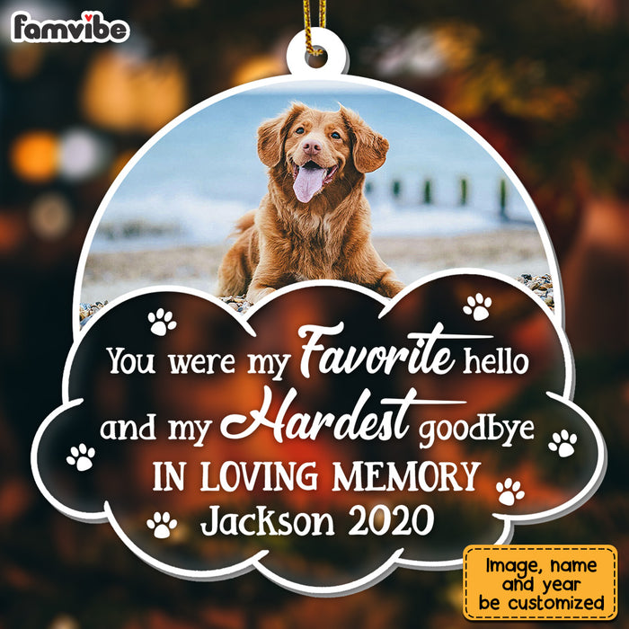 Personalized Pet Loss Gift My Hardest Goodbye Upload Photo Ornament 28532 1