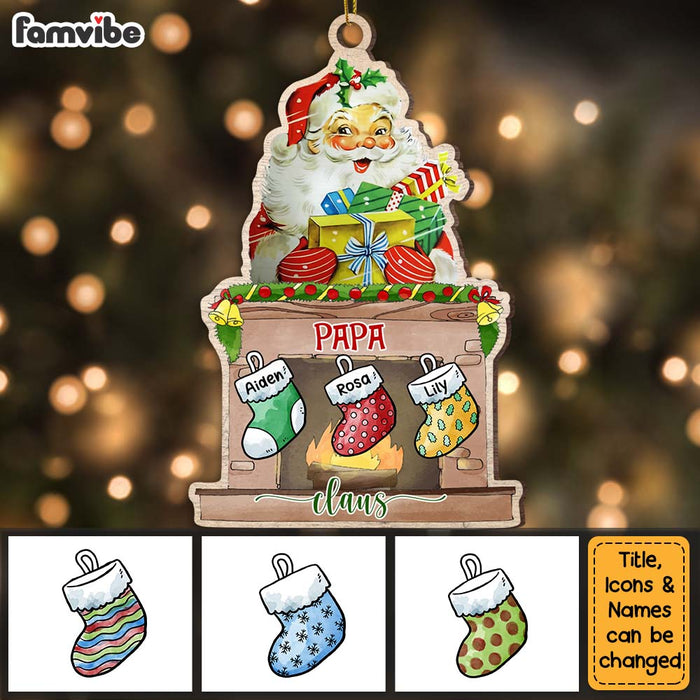 Personalized Christmas Gift For Grandpa Santa Sock Ornament 28534 1