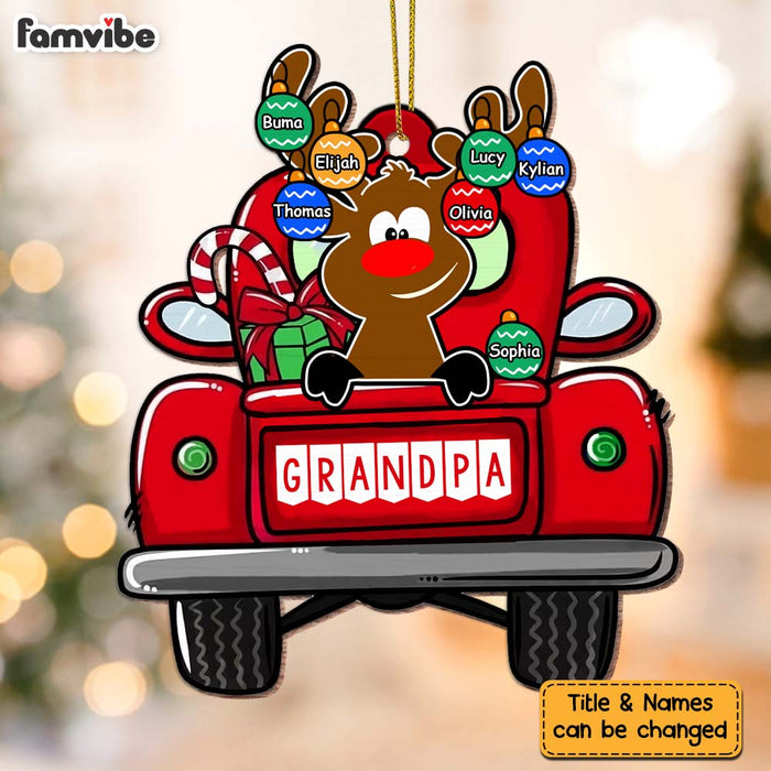 Personalized Christmas Gift For Grandpa Reindeer Ornament 28535 1