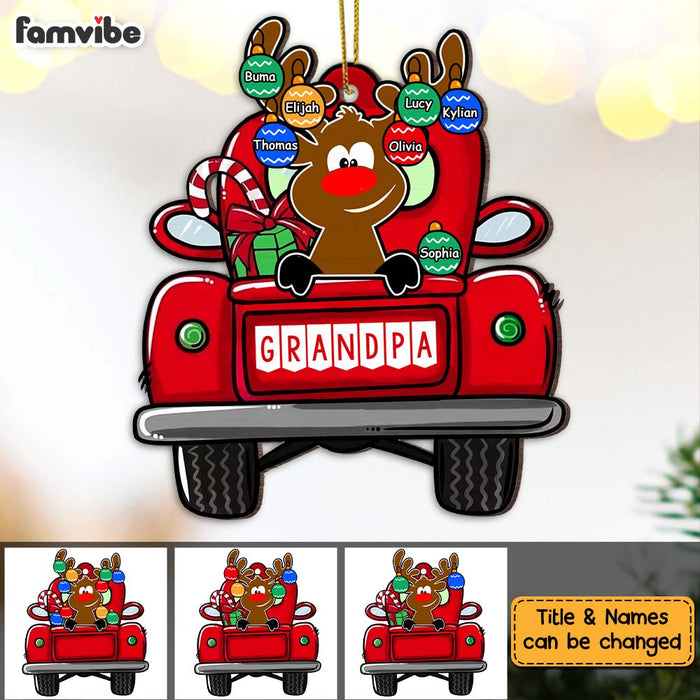 Personalized Christmas Gift For Grandpa Reindeer Ornament 28535 1