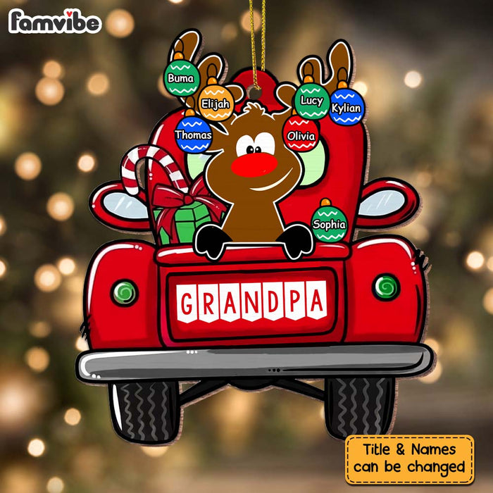 Personalized Christmas Gift For Grandpa Reindeer Ornament 28535 1