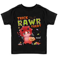 Personalized Halloween Gift For Grandson Trick Rawr Treat Cute Dino Kid T Shirt 28536 thumb 1