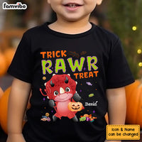 Personalized Halloween Gift For Grandson Trick Rawr Treat Cute Dino Kid T Shirt 28536 thumb 1