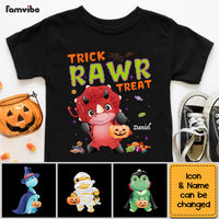 Personalized Halloween Gift For Grandson Trick Rawr Treat Cute Dino Kid T Shirt 28536 thumb 1