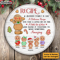 Personalized Christmas Gift For Grandma Recipe For Blended Family Round Wood Sign 28537 thumb 1
