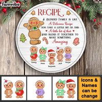 Personalized Christmas Gift For Grandma Recipe For Blended Family Round Wood Sign 28537 thumb 1