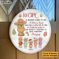 Personalized Christmas Gift For Grandma Recipe For Blended Family Round Wood Sign 28537 thumb 1