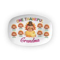 Personalized Thanksgiving Gift One Thankful Grandma Turkey Plate 28541 thumb 1