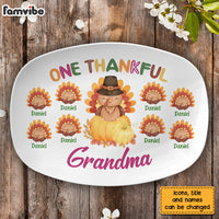 Personalized Thanksgiving Gift One Thankful Grandma Turkey Plate 28541 thumb 1