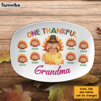 Personalized Thanksgiving Gift One Thankful Grandma Turkey Plate 28541 thumb 1