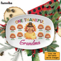 Personalized Thanksgiving Gift One Thankful Grandma Turkey Plate 28541 thumb 1