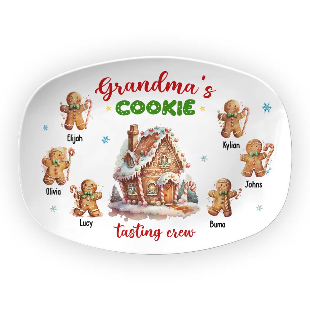 Personalized Christmas Gift For Grandma Cookie Gingerbread Plate 28549 Primary Mockup