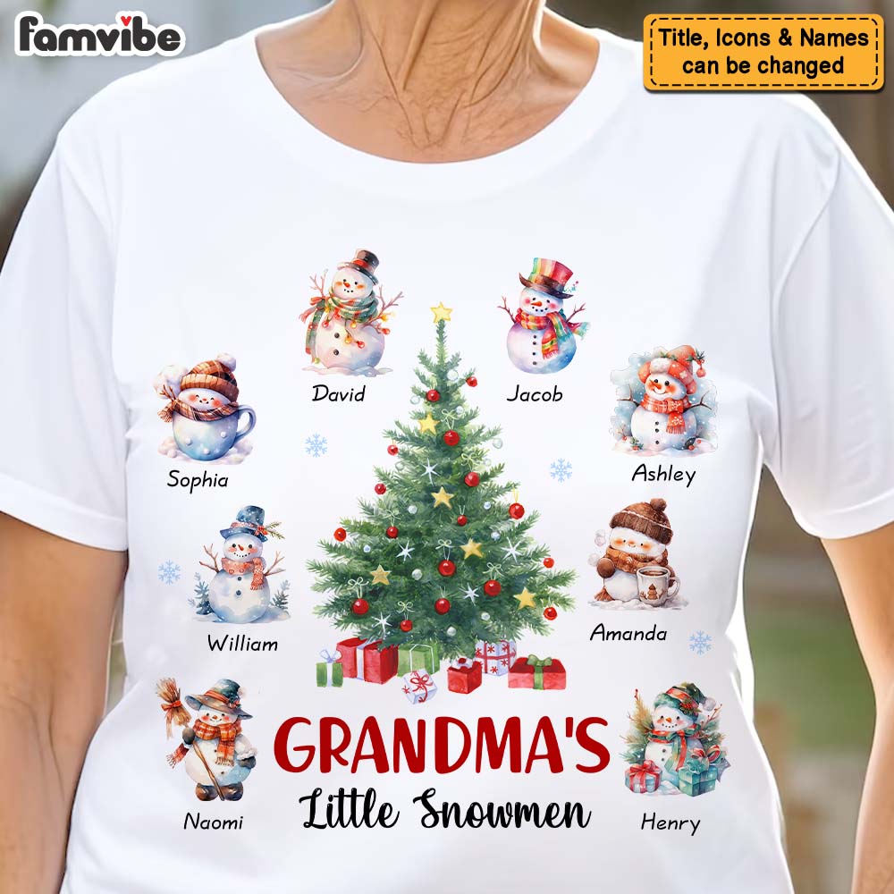 Personalized Christmas Gifts Grandma's Little Snowmen Shirt Hoodie Sweatshirt 28550 Primary Mockup