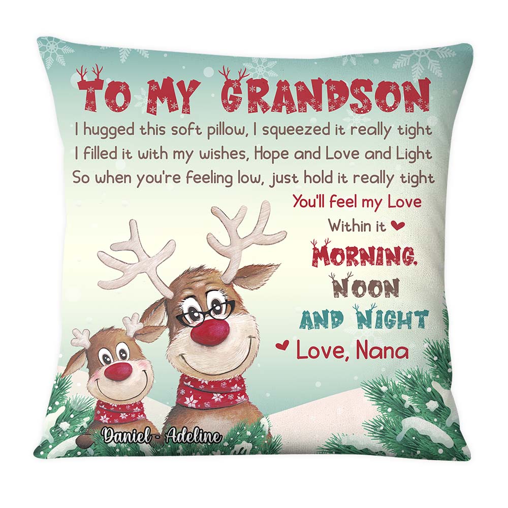 Personalized Snowman Granddaughter Christmas Pillow NB102 85O57 - Famvibe