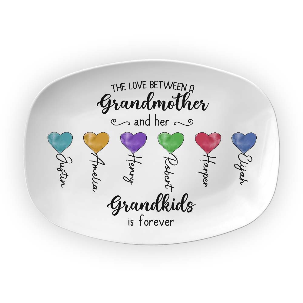Personalized Gift For Grandma Love Between Grandmother And Grandkids Plate 28552 Primary Mockup