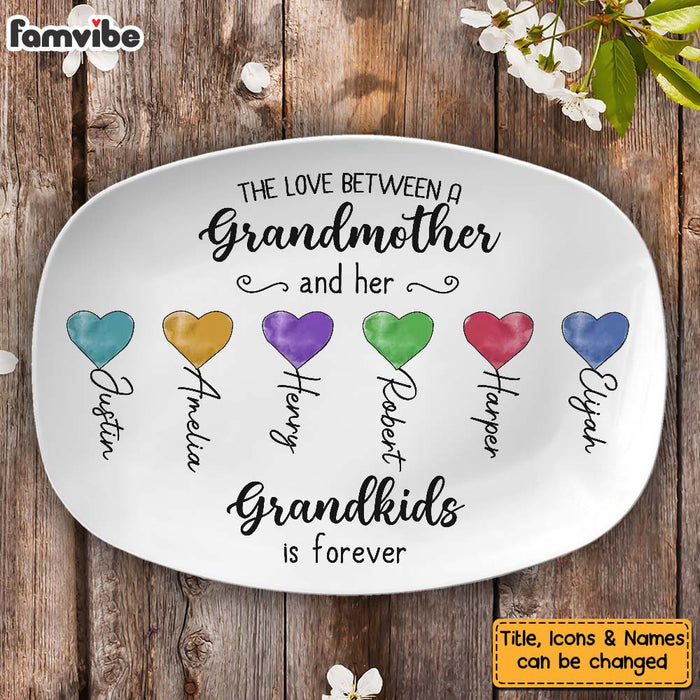 Personalized Gift For Grandma Love Between Grandmother And Grandkids Plate 28552 1