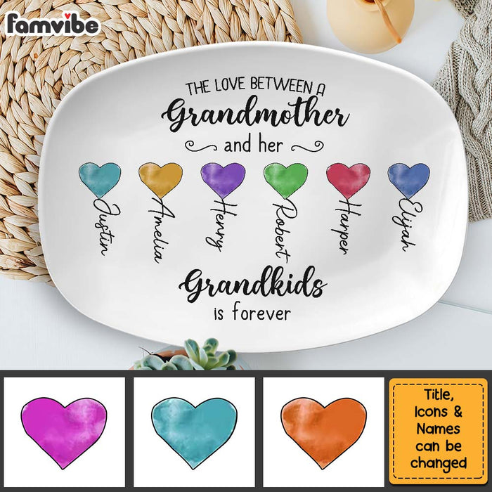 Personalized Gift For Grandma Love Between Grandmother And Grandkids Plate 28552 1