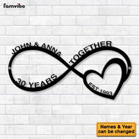 Personalized Gift For Anniversary Couple Heart Infinity Cut Metal Sign 28554 thumb 1