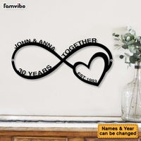 Personalized Gift For Anniversary Couple Heart Infinity Cut Metal Sign 28554 thumb 1