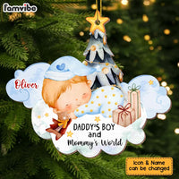 Personalized Christmas Gift For Newborn Baby Daddy And Mommy's World Ornament 28555 thumb 1