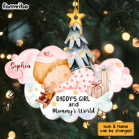 Personalized Christmas Gift For Newborn Baby Daddy And Mommy's World Ornament 28555 thumb 1