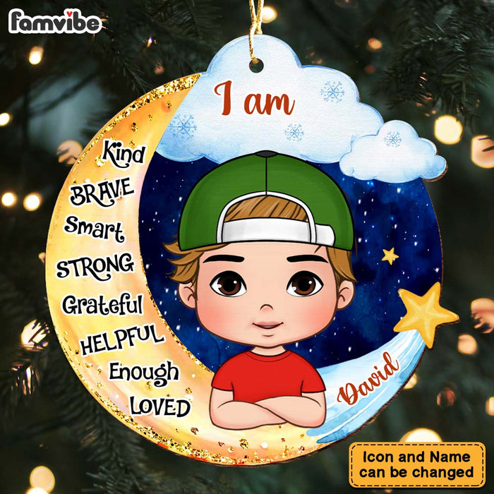 Personalized Gift For Grandson I Am Kind Moon Ornament 28558 1