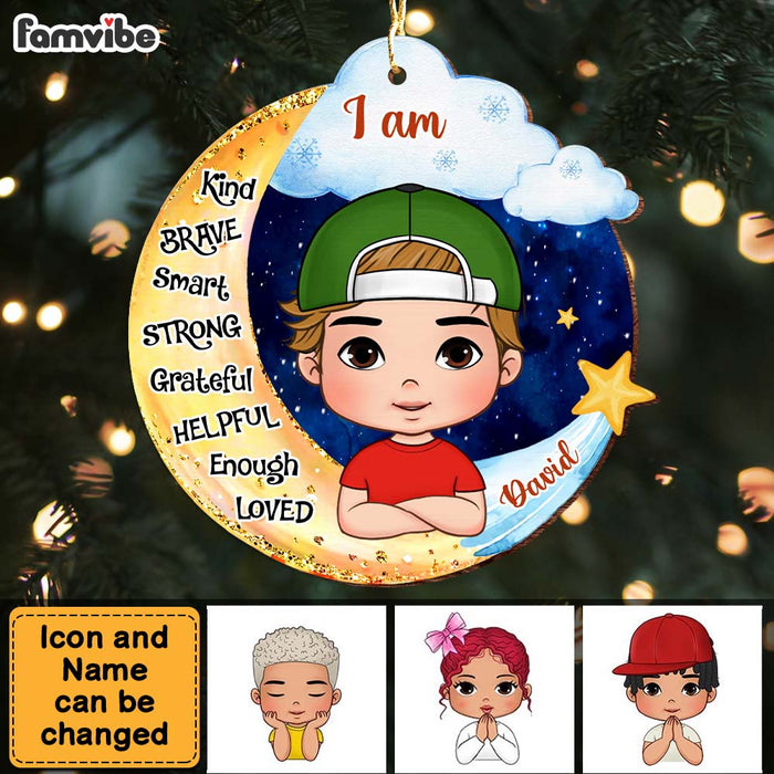 Personalized Gift For Grandson I Am Kind Moon Ornament 28558 1