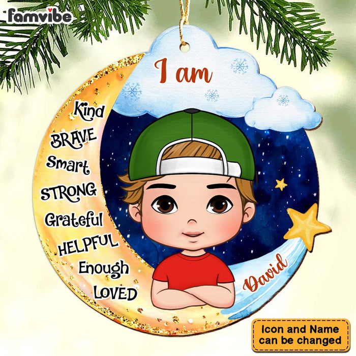 Personalized Gift For Grandson I Am Kind Moon Ornament 28558 1