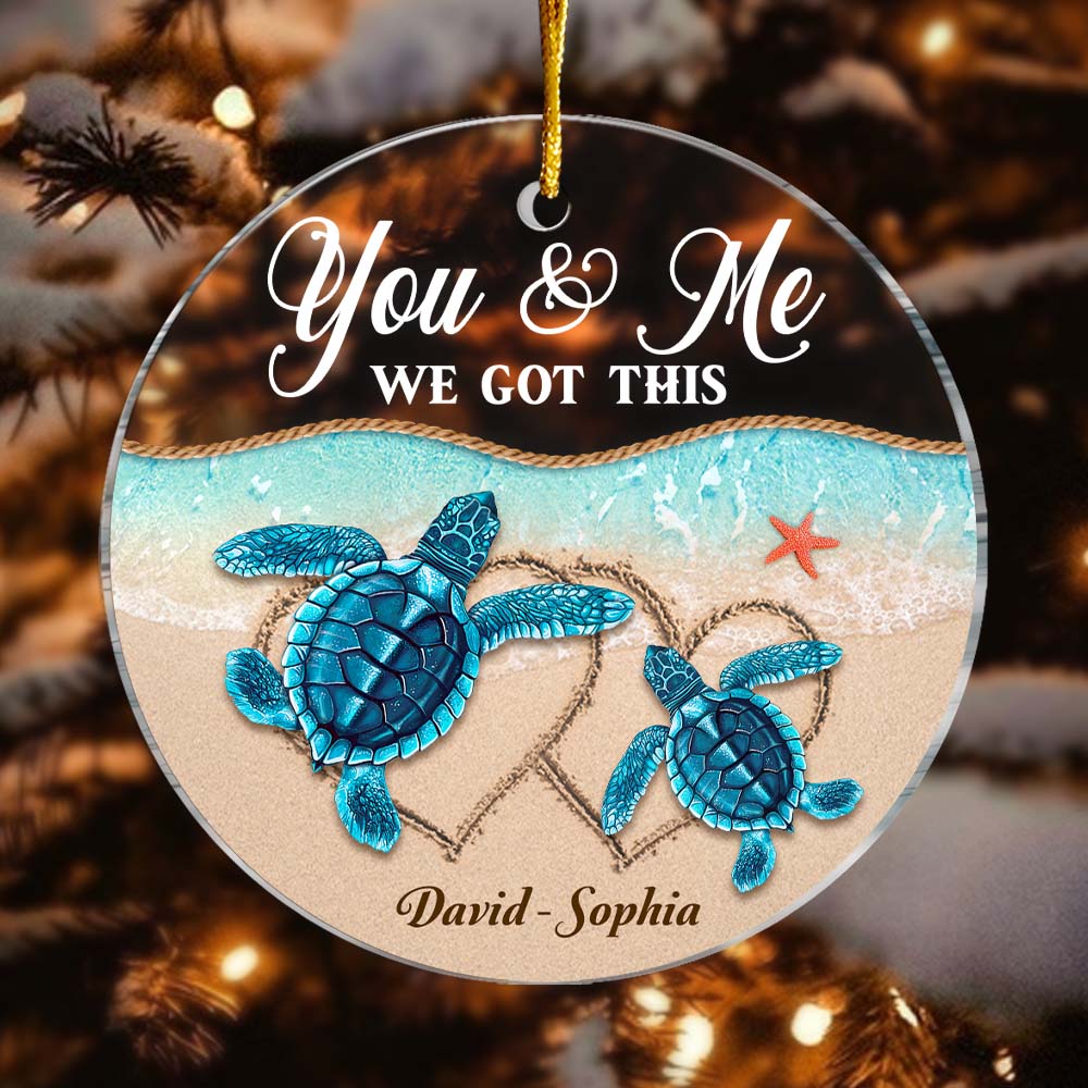 Personalized Gift For Couple You And Me We Got This Turtle Circle Ornament 28561 Primary Mockup