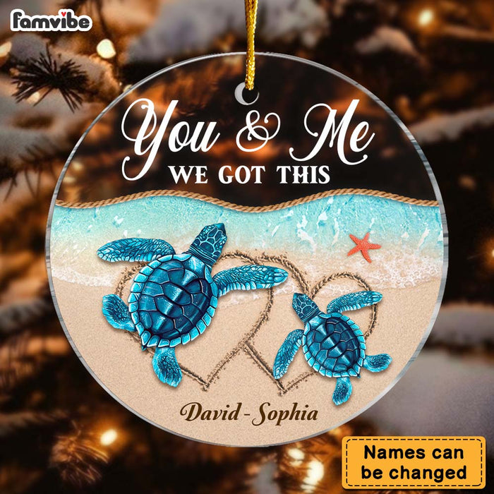 Personalized Gift For Couple You And Me We Got This Turtle Circle Ornament 28561 1
