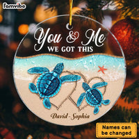 Personalized Gift For Couple You And Me We Got This Turtle Circle Ornament 28561 thumb 1