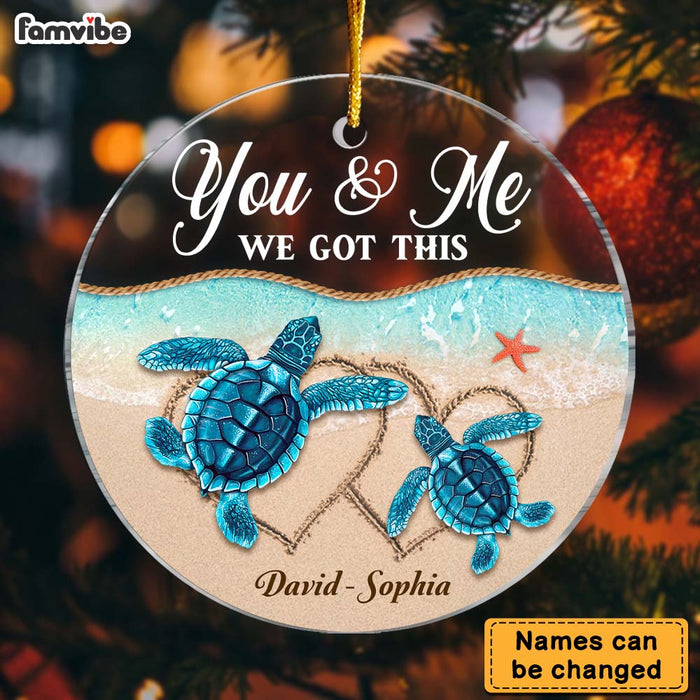 Personalized Gift For Couple You And Me We Got This Turtle Circle Ornament 28561 1