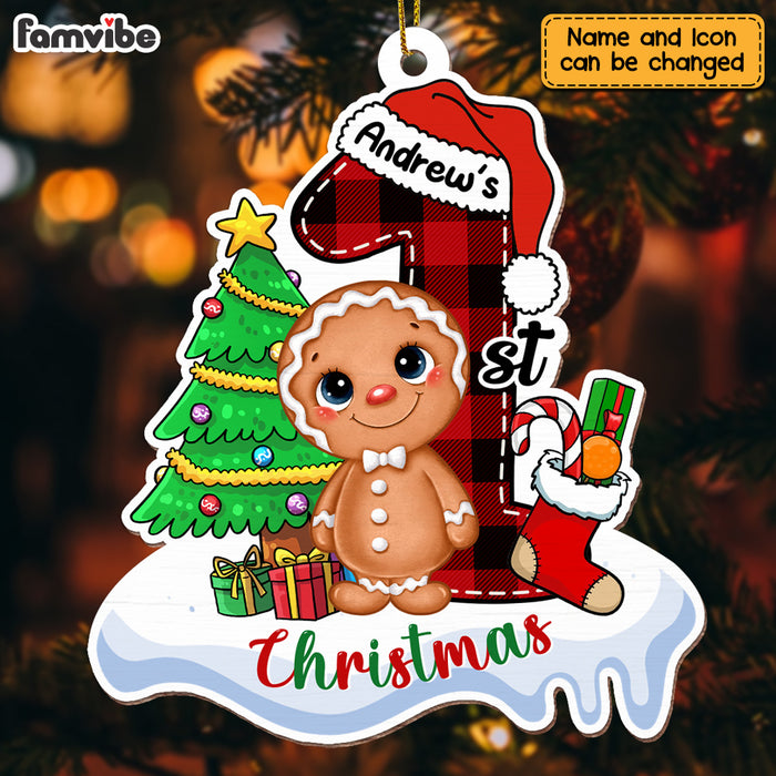 Personalized Christmas Gift For Newborn Baby Cute Gingerbread Men Ornament 28562 1