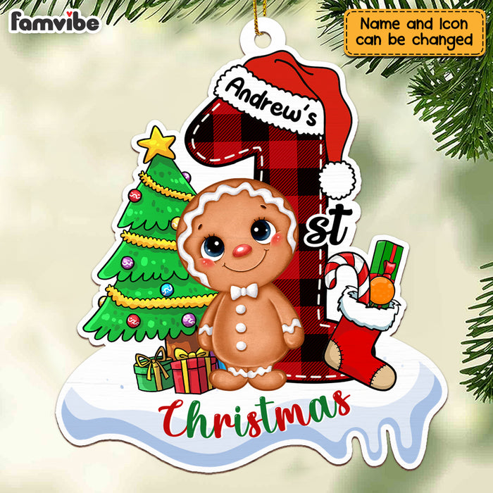 Personalized Christmas Gift For Newborn Baby Cute Gingerbread Men Ornament 28562 1