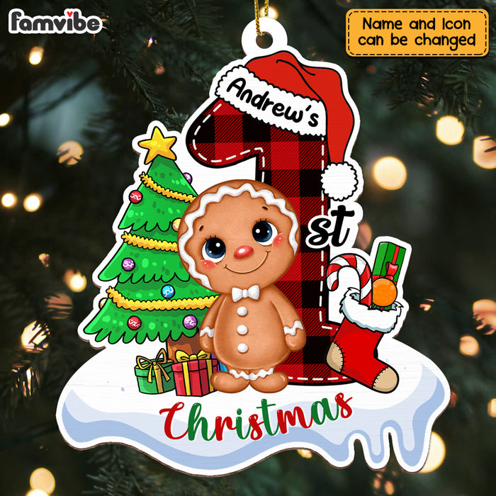 Personalized Christmas Gift For Newborn Baby Cute Gingerbread Men Ornament 28562 1