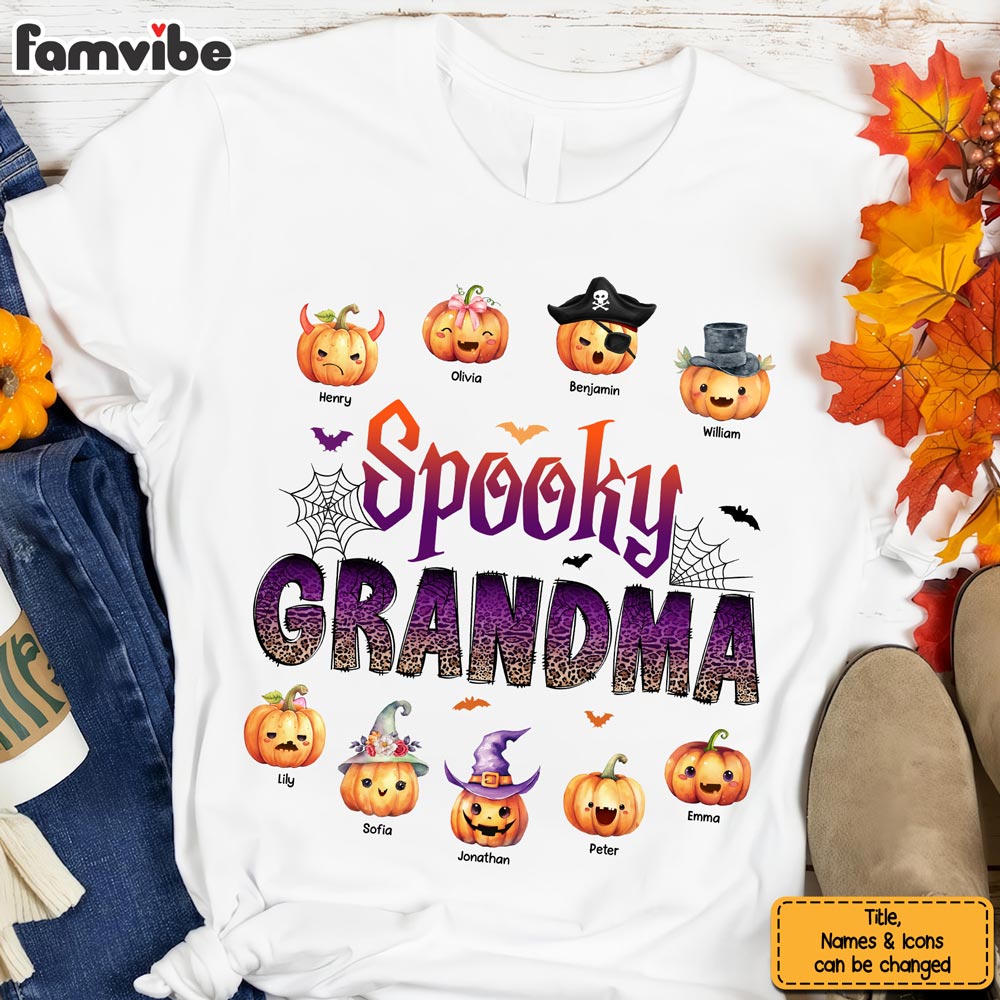Personalized Halloween Gift Spooky Grandma Pumpkin Shirt Hoodie Sweatshirt 28563 Primary Mockup
