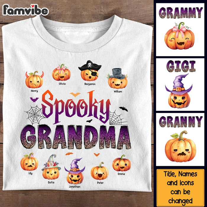 Personalized Halloween Gift Spooky Grandma Pumpkin Shirt - Hoodie - Sweatshirt 28563 1