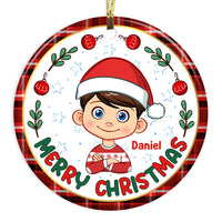 Personalized Christmas Gift For Grandson Custom Circle Ornament 28564 thumb 1