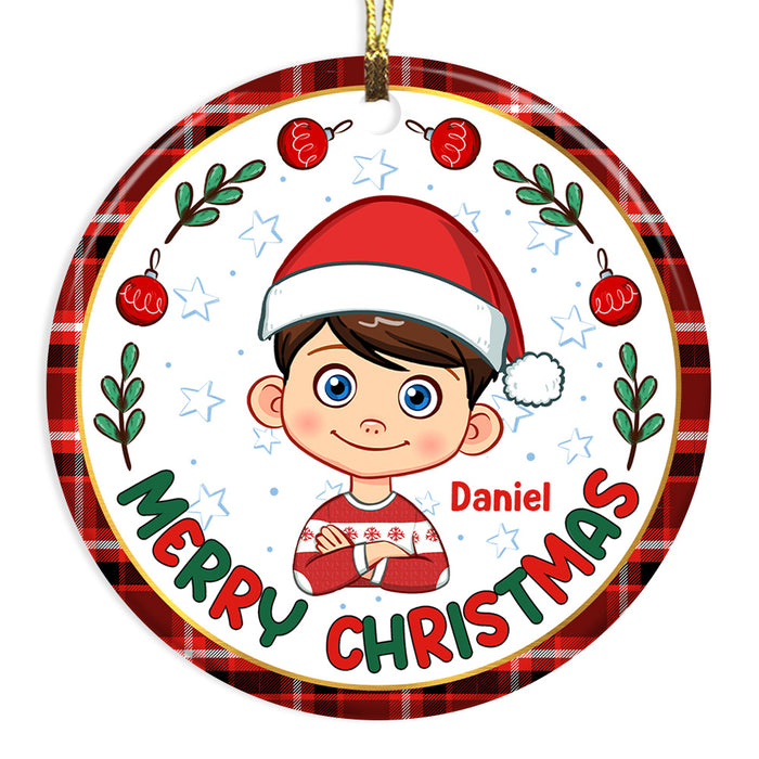 Personalized Christmas Gift For Grandson Custom Circle Ornament 28564 1