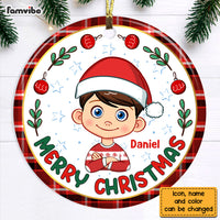 Personalized Christmas Gift For Grandson Custom Circle Ornament 28564 thumb 1