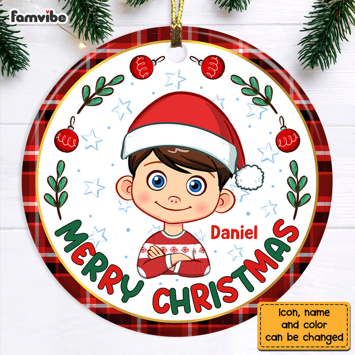 Personalized Christmas Gift For Grandson Custom Circle Ornament 28564 1