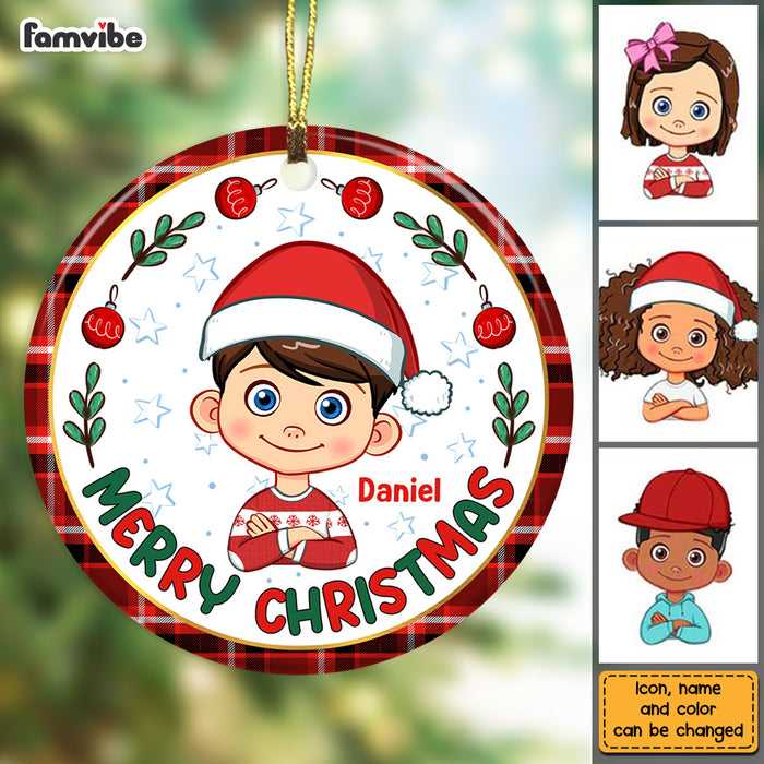 Personalized Christmas Gift For Grandson Custom Circle Ornament 28564 1