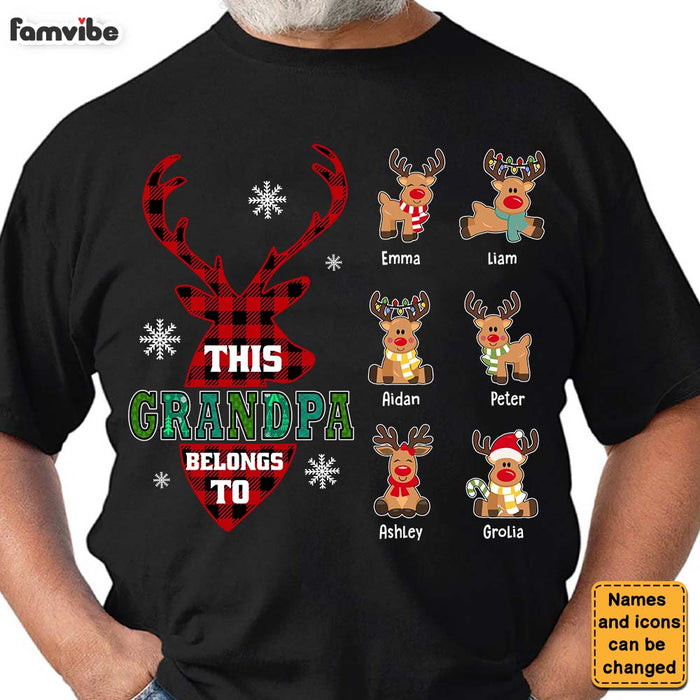 Personalized Christmas Gift For Grandpa Reindeer Belongs To Shirt - Hoodie - Sweatshirt 28567 1