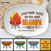 Personalized Grandpa Grillfather Everything Tastes Better Plate 28571 thumb 1
