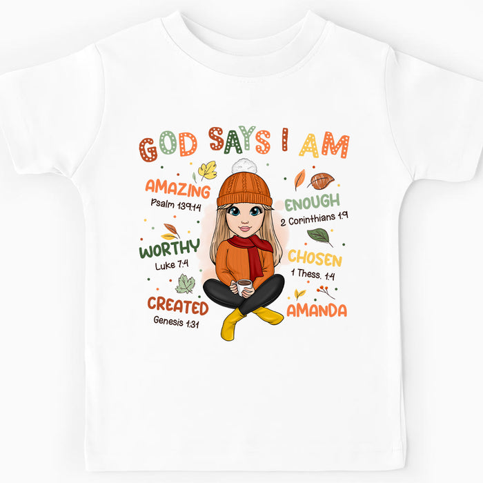 Personalized Gift For Granddaughter God Says I Am Kid T Shirt 28572 1