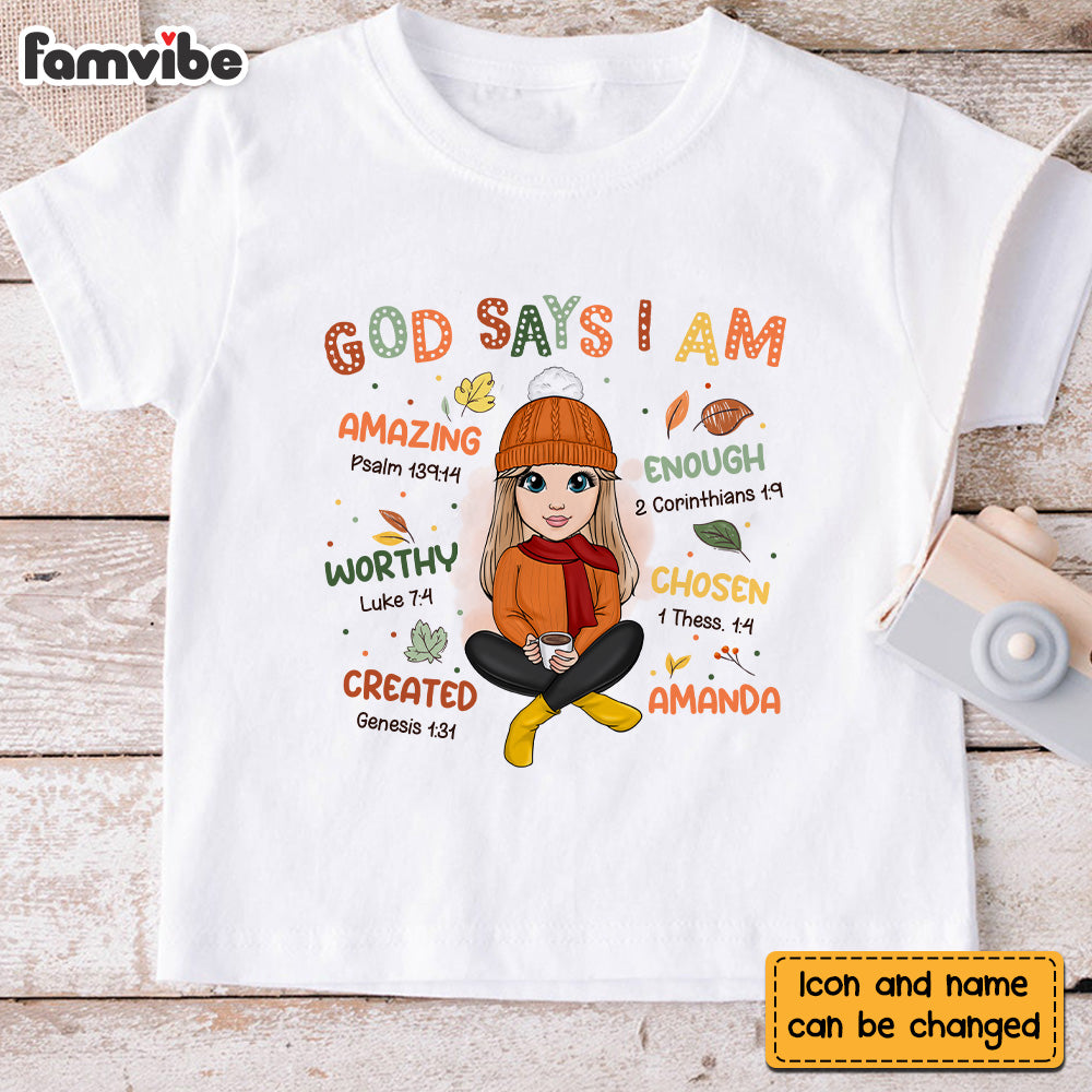 Personalized Gift For Granddaughter God Says I Am Kid T Shirt 28572 Mockup White