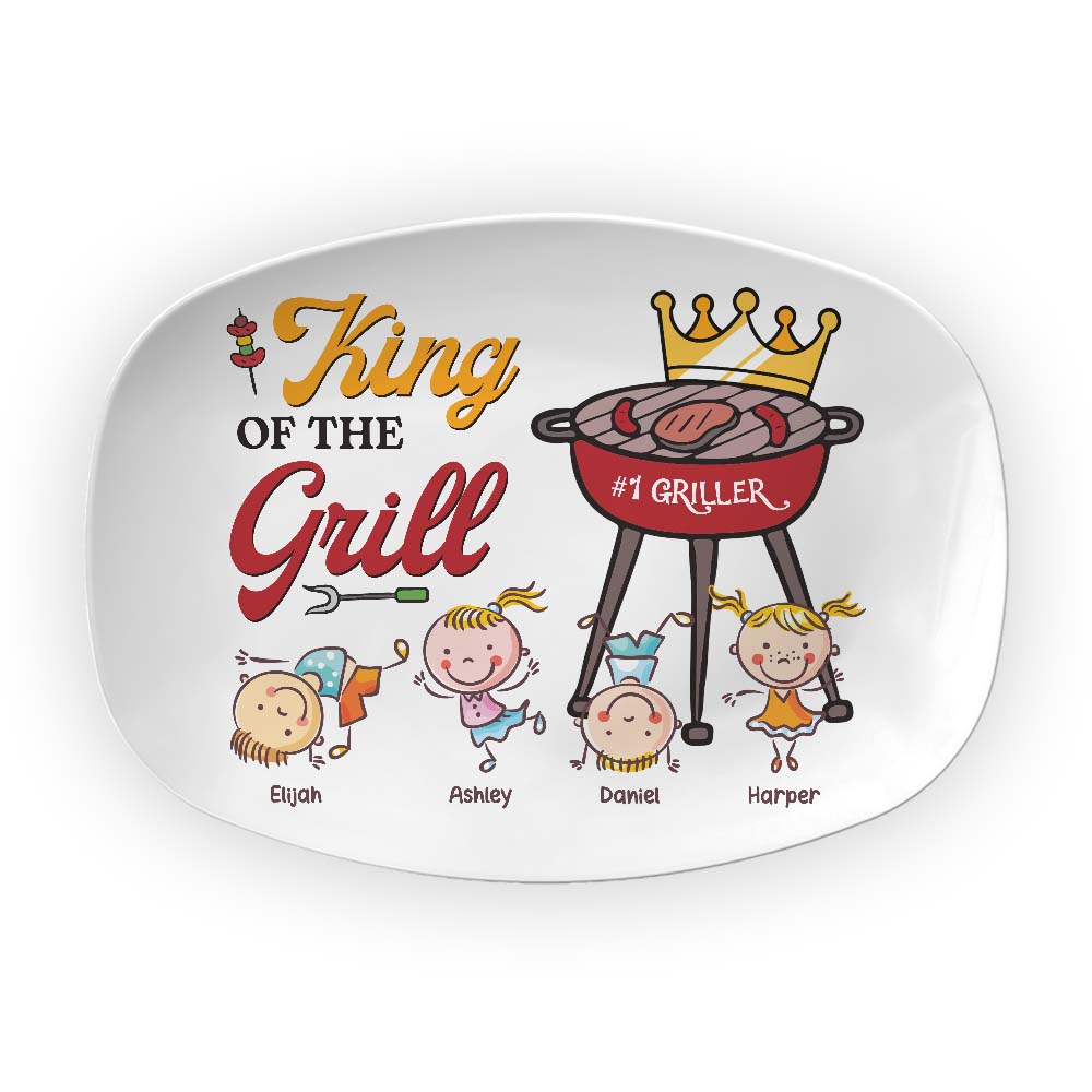 Personalized Grandpa Grillfather Grill Master Plate 28573 Primary Mockup