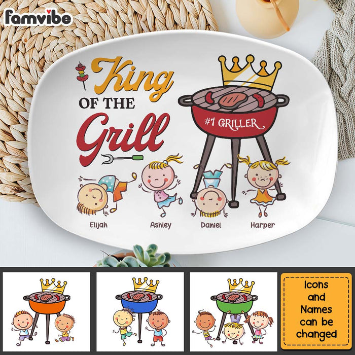 Personalized Grandpa Grillfather Grill Master Plate 28573 1