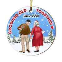 Personalized Gift For Old Couple Growing Old Together Since Circle Ornament 28579 thumb 1