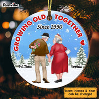 Personalized Gift For Old Couple Growing Old Together Since Circle Ornament 28579 thumb 1
